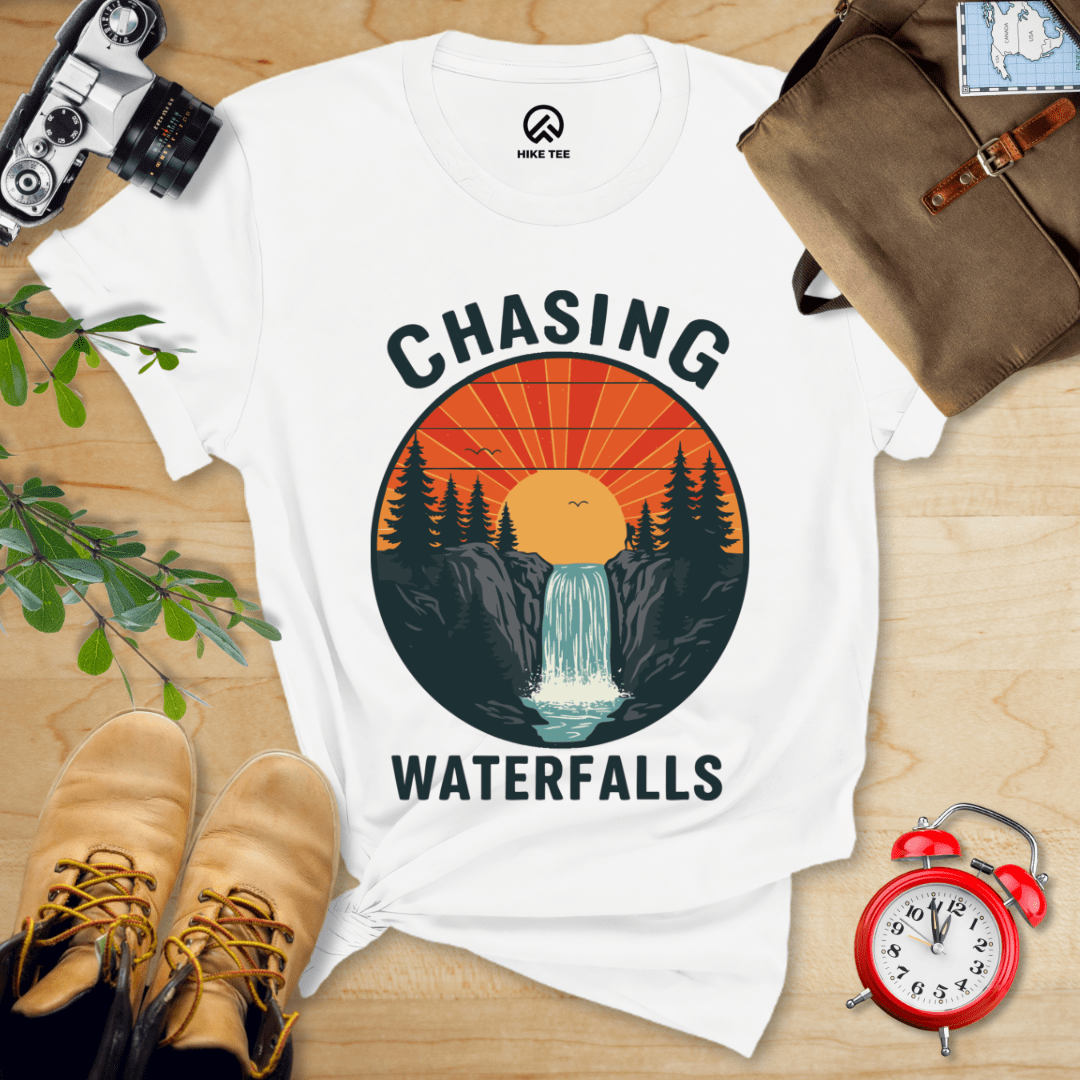 Hike Tee T-Shirt White / S Chasing Waterfalls Retro Shirt