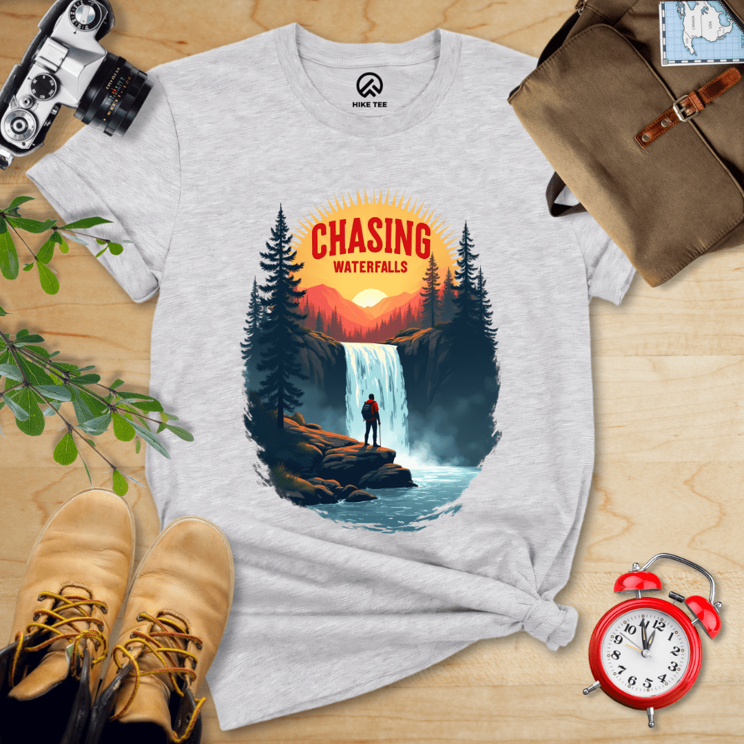 Hike Tee T-Shirt Athletic Heather / S Chasing Waterfalls Shirt