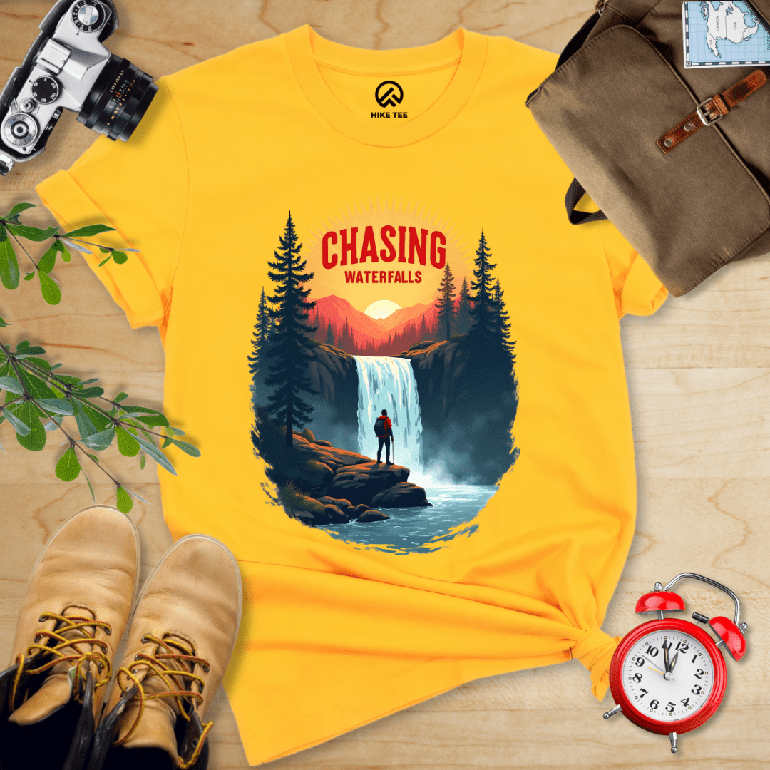 Hike Tee T-Shirt Gold / S Chasing Waterfalls Shirt