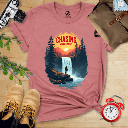 Hike Tee T-Shirt Heather Mauve / S Chasing Waterfalls Shirt