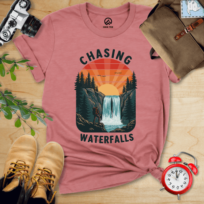 Hike Tee T-Shirt Heather Mauve / S Chasing Waterfalls Shirt