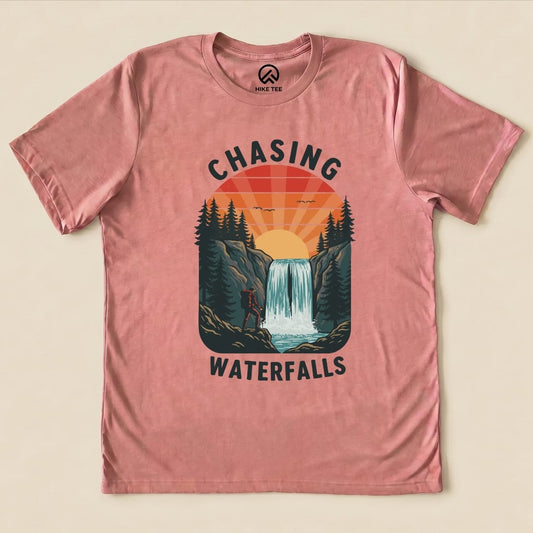 Hike Tee T-Shirt Heather Mauve / S Chasing Waterfalls Shirt