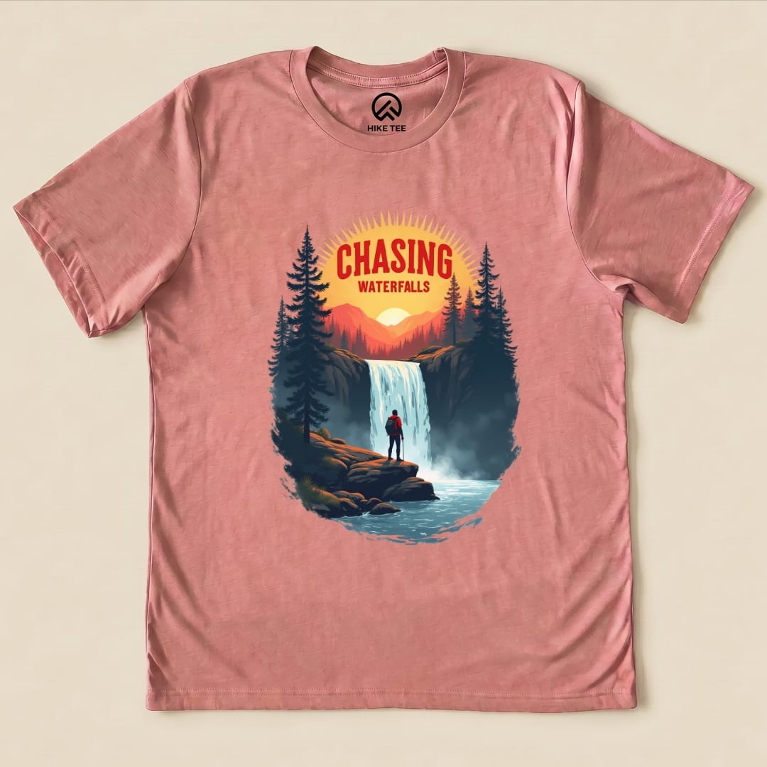 Hike Tee T-Shirt Heather Mauve / S Chasing Waterfalls Shirt