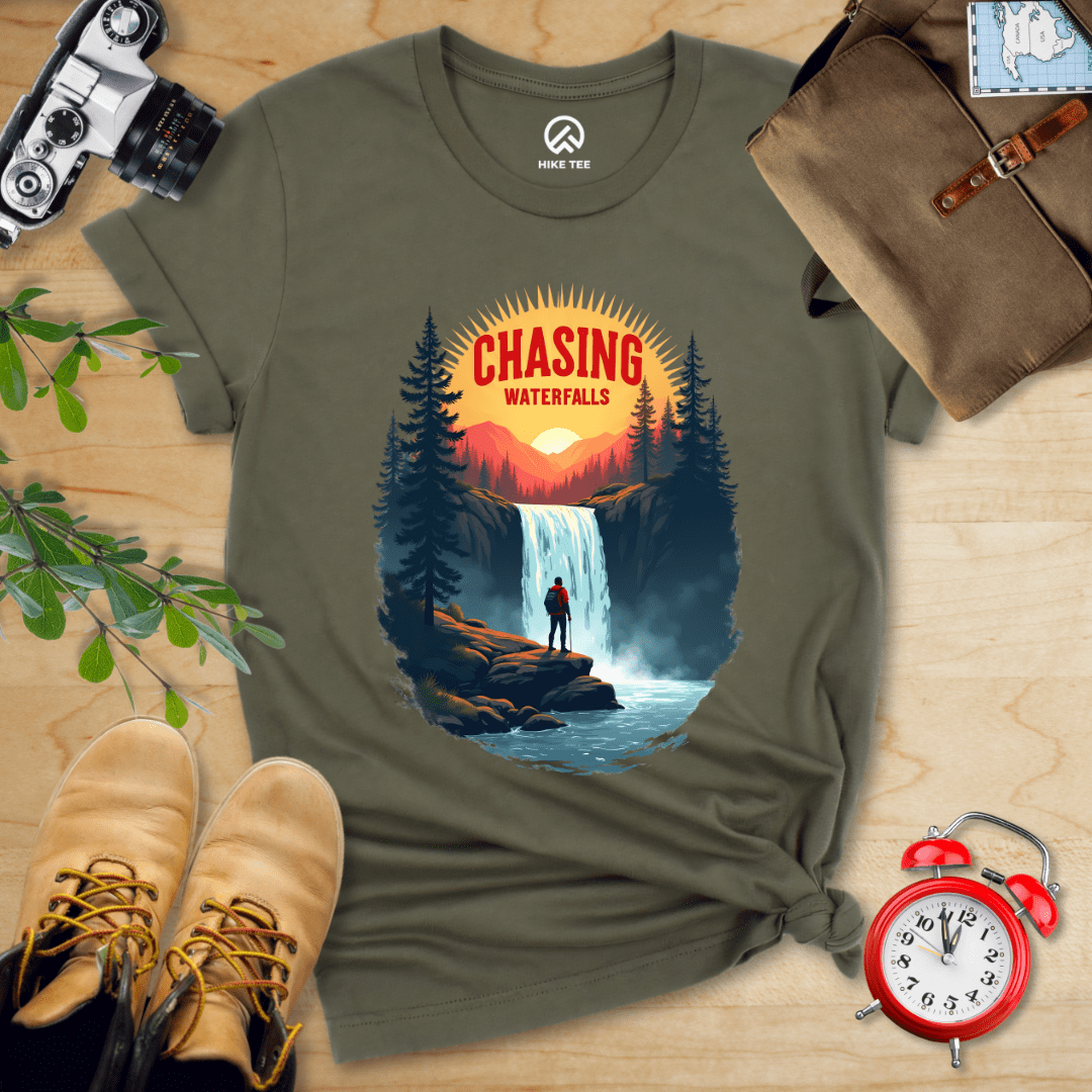 Hike Tee T-Shirt Military Green / S Chasing Waterfalls Shirt