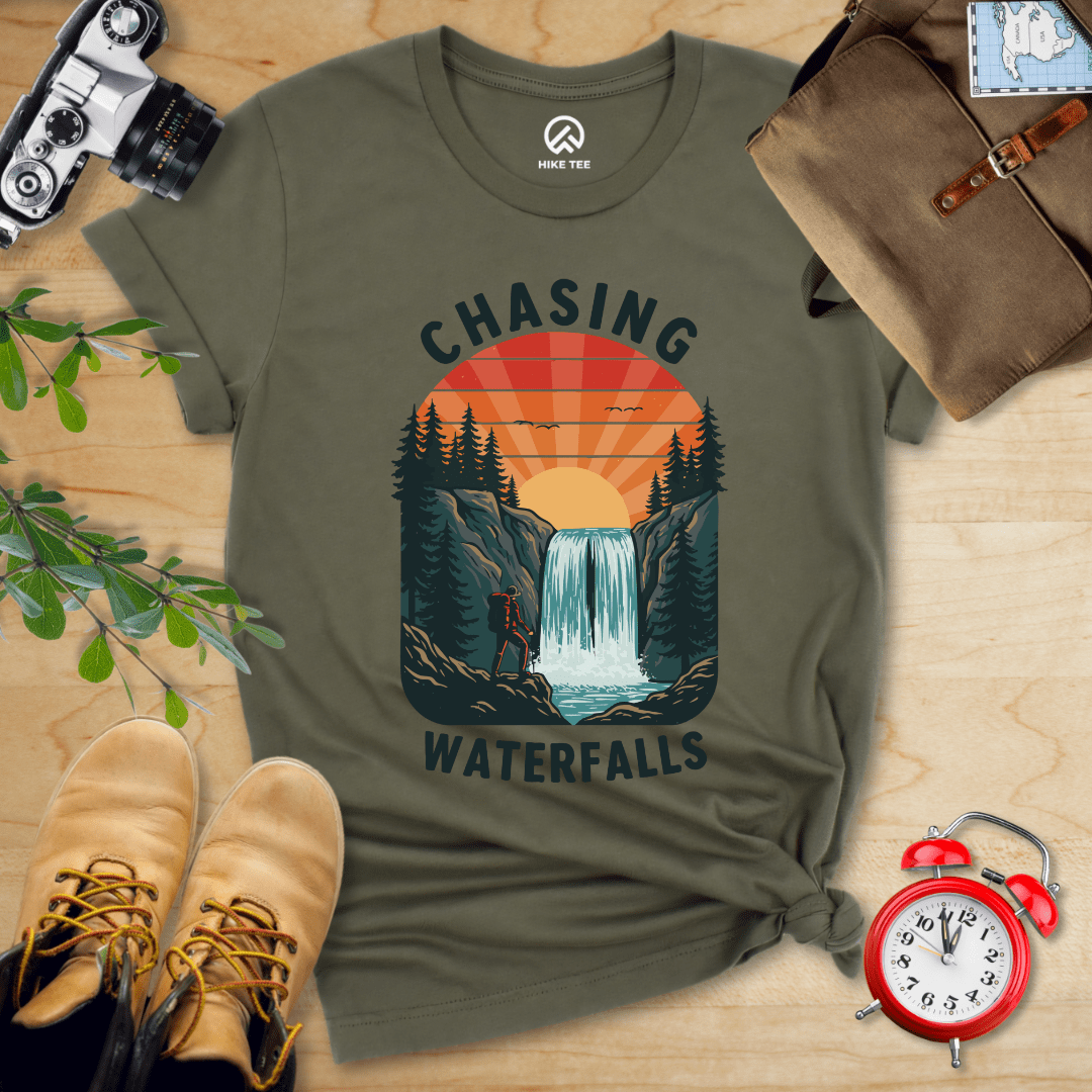 Hike Tee T-Shirt Military Green / S Chasing Waterfalls Shirt