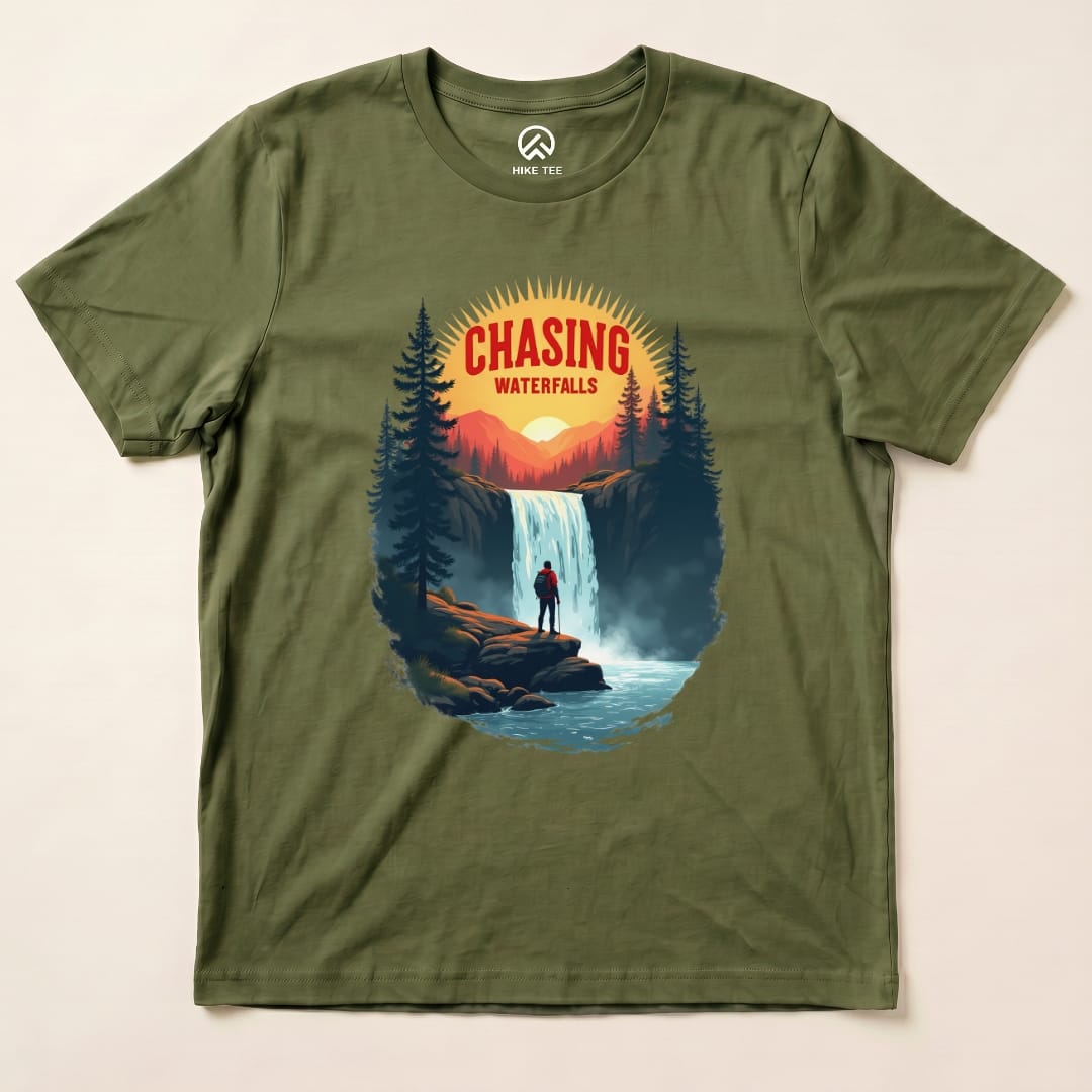 Hike Tee T-Shirt Military Green / S Chasing Waterfalls Shirt