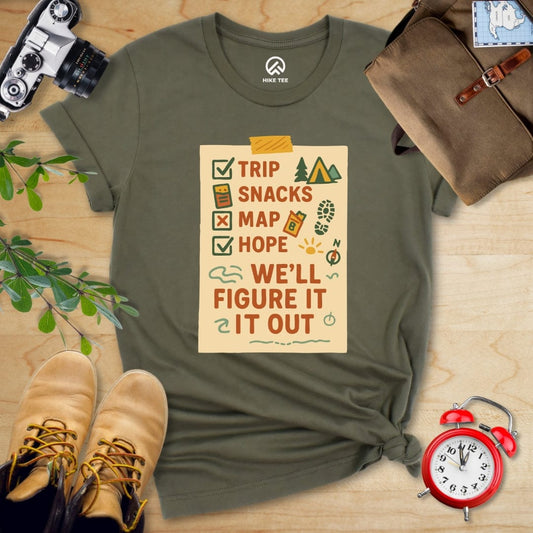 Hike Tee T-Shirt Military Green / S Checklist Shirt