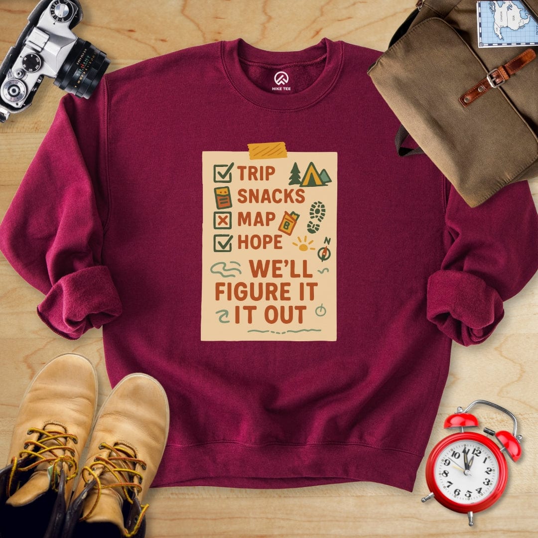 Hike Tee Sweatshirt Maroon / S Checklist Sweatshirt