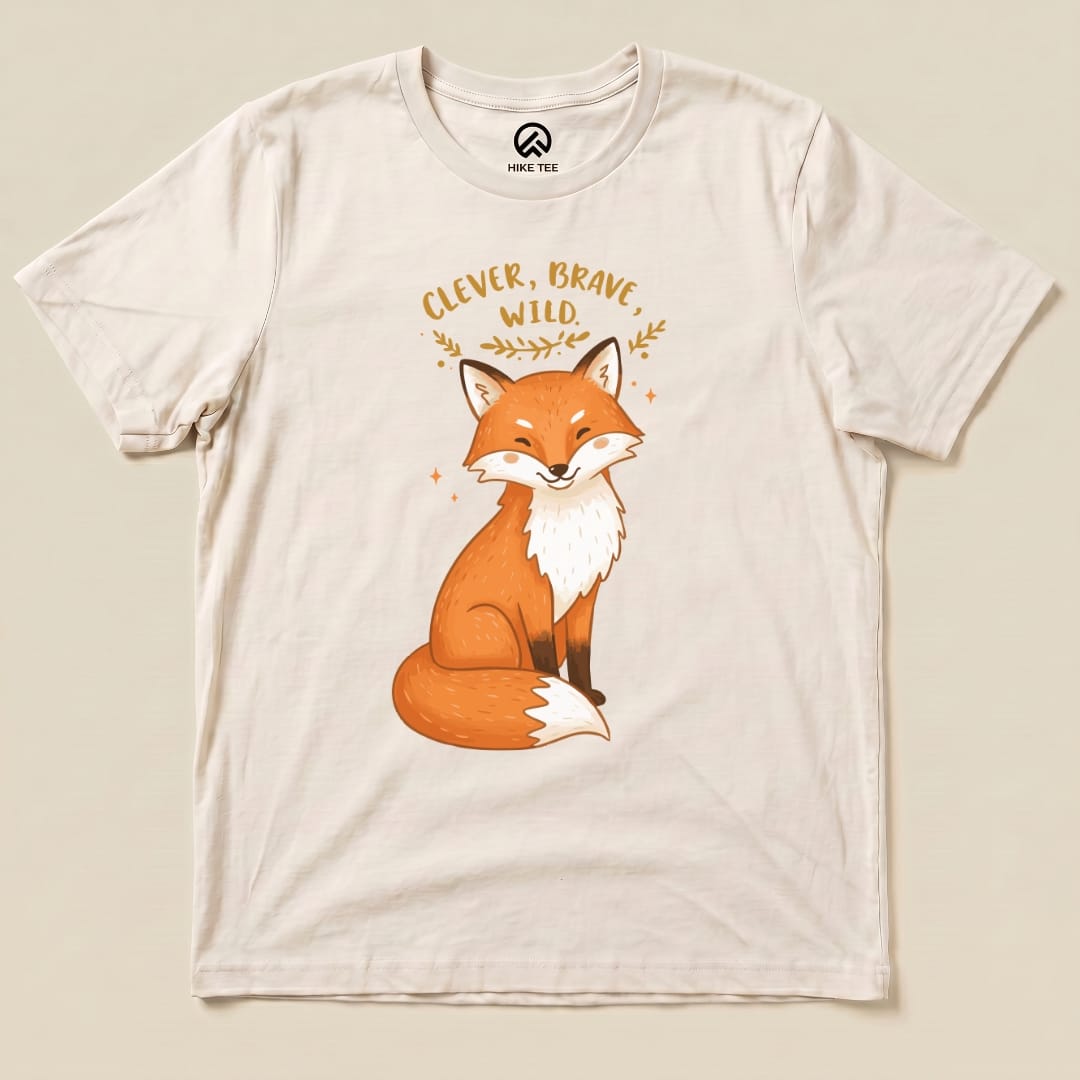 Clever, Brave, Wild Fox Shirt Hike Tee T-Shirt Natural / S