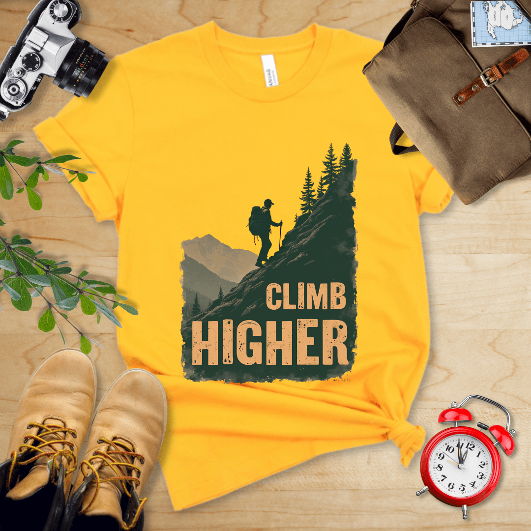 Printify T-Shirt Gold / S Climb Higher Shirt