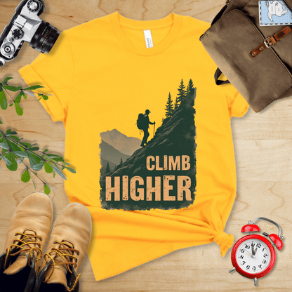 Printify T-Shirt Gold / S Climb Higher Shirt