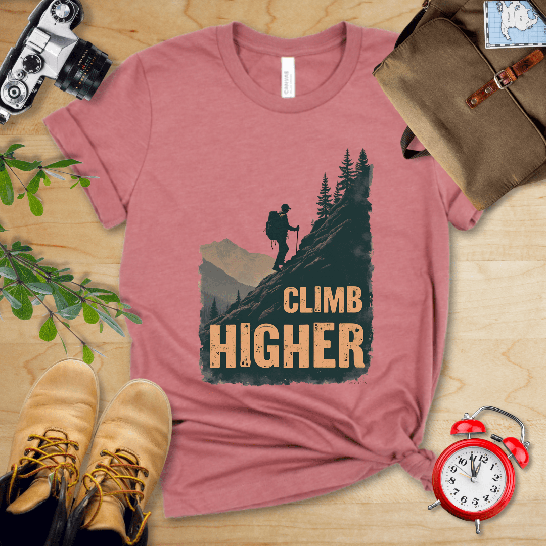 Printify T-Shirt Heather Mauve / S Climb Higher Shirt