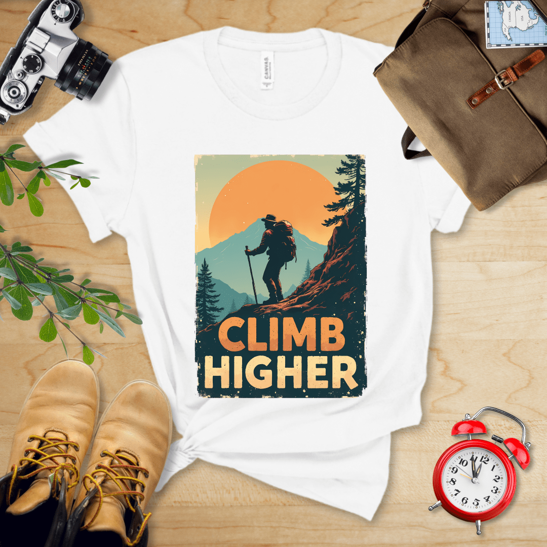 Printify T-Shirt White / S Climb Higher Shirt