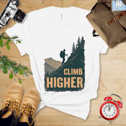 Printify T-Shirt White / S Climb Higher Shirt