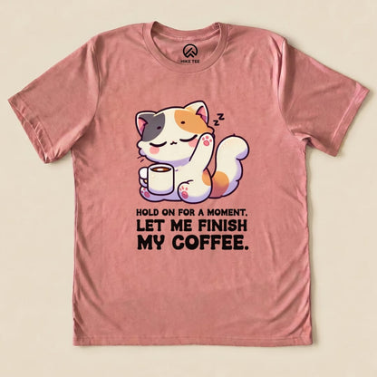 Coffee First Cat Shirt Hike Tee T-Shirt Heather Mauve / S