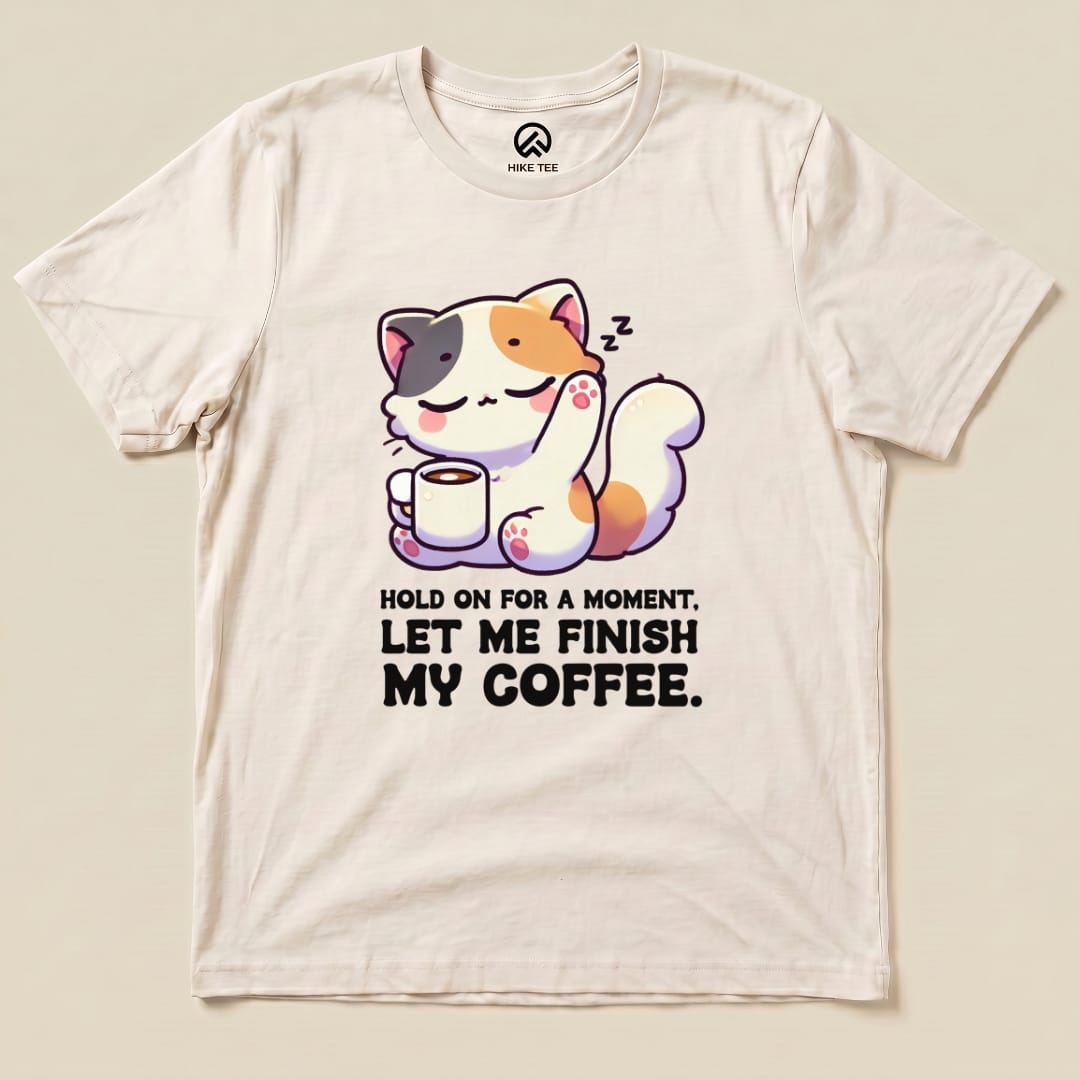 Coffee First Cat Shirt Hike Tee T-Shirt Natural / S