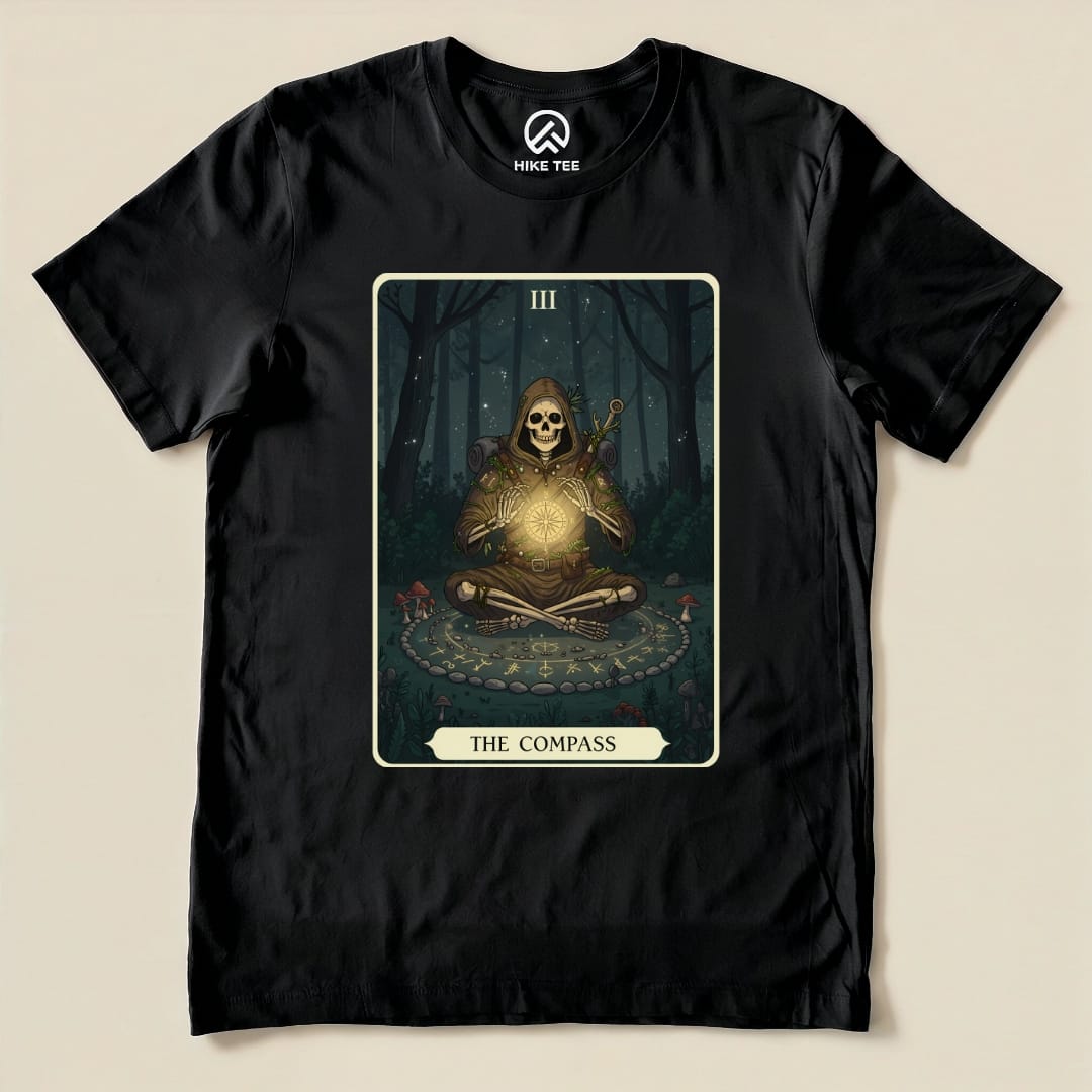 Compass Card Shirt Hike Tee T-Shirt Black / S