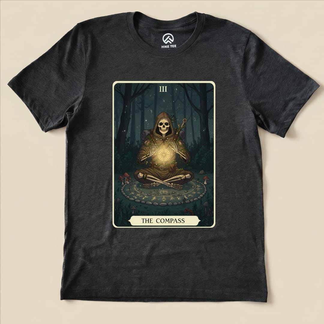 Compass Card Shirt Hike Tee T-Shirt Dark Grey Heather / S