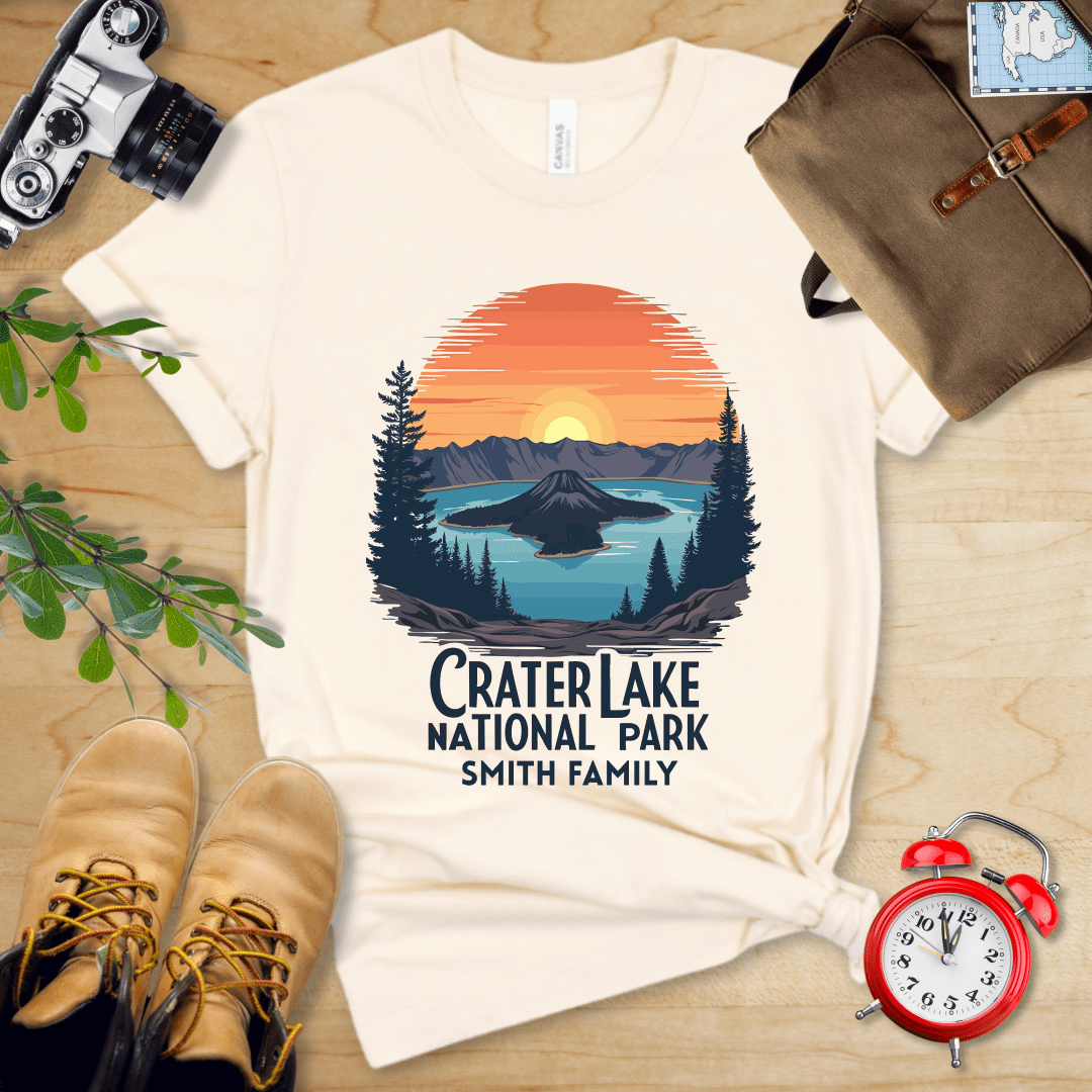 AnywherePOD T-Shirt Natural / S Crater Lake National Park Shirt + Personalization