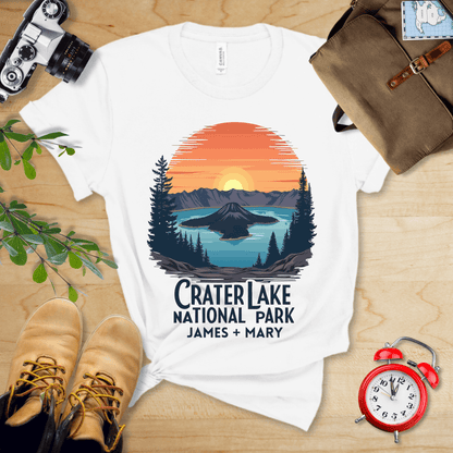 AnywherePOD T-Shirt White / S Crater Lake National Park Shirt + Personalization