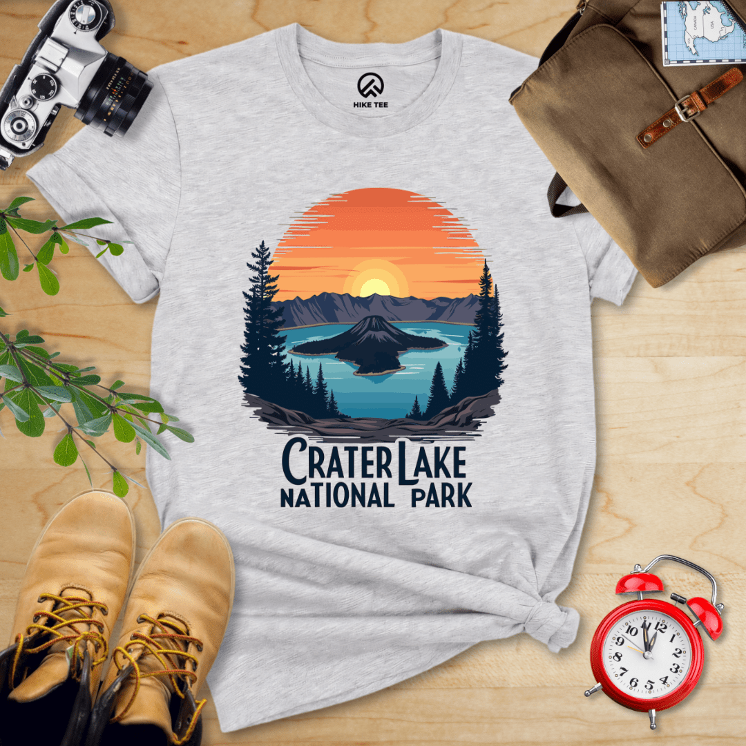 Hike Tee T-Shirt Athletic Heather / S Crater Lake National Park Shirt
