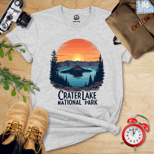 Hike Tee T-Shirt Athletic Heather / S Crater Lake National Park Shirt