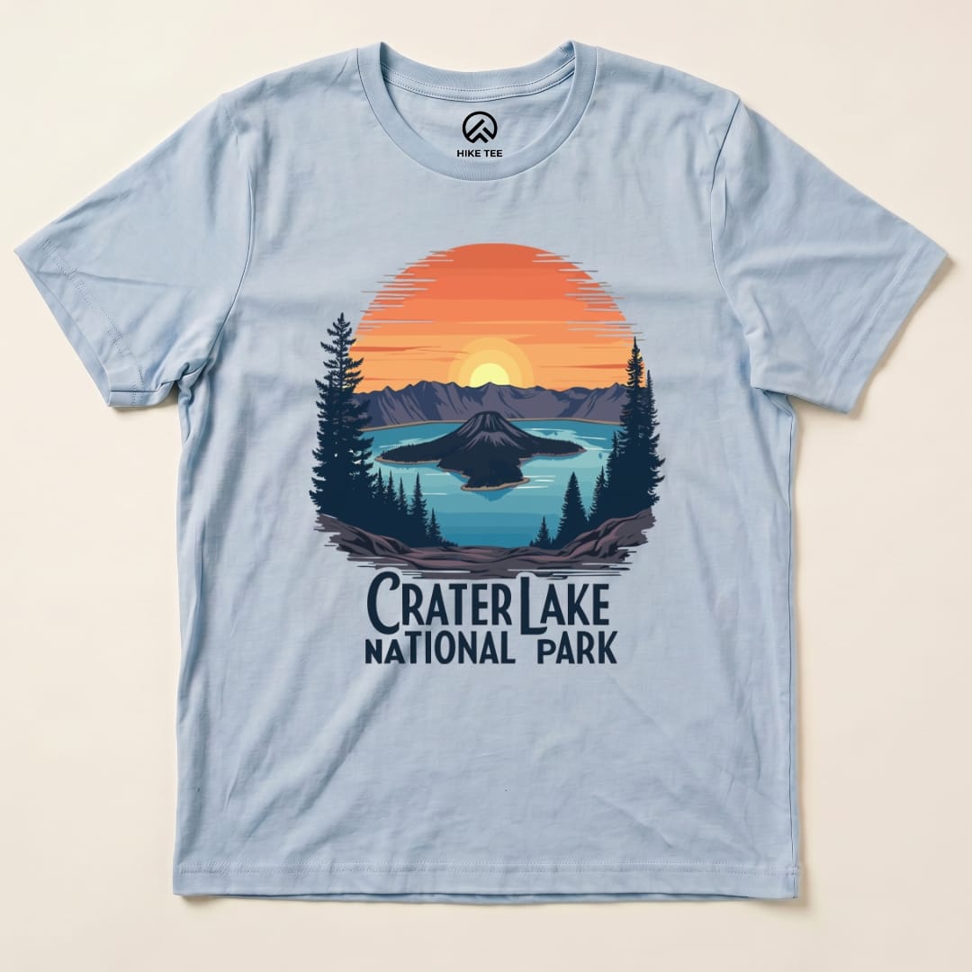 Hike Tee T-Shirt Baby Blue / S Crater Lake National Park Shirt