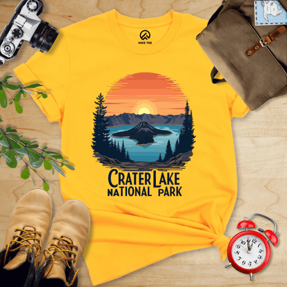 Hike Tee T-Shirt Gold / S Crater Lake National Park Shirt