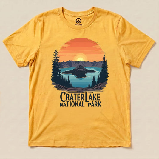 Hike Tee T-Shirt Gold / S Crater Lake National Park Shirt