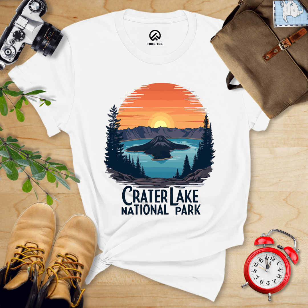 Hike Tee T-Shirt White / S Crater Lake National Park Shirt
