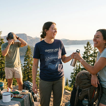 Hike Tee T-Shirt Crater Lake Oregon Vintage Shirt