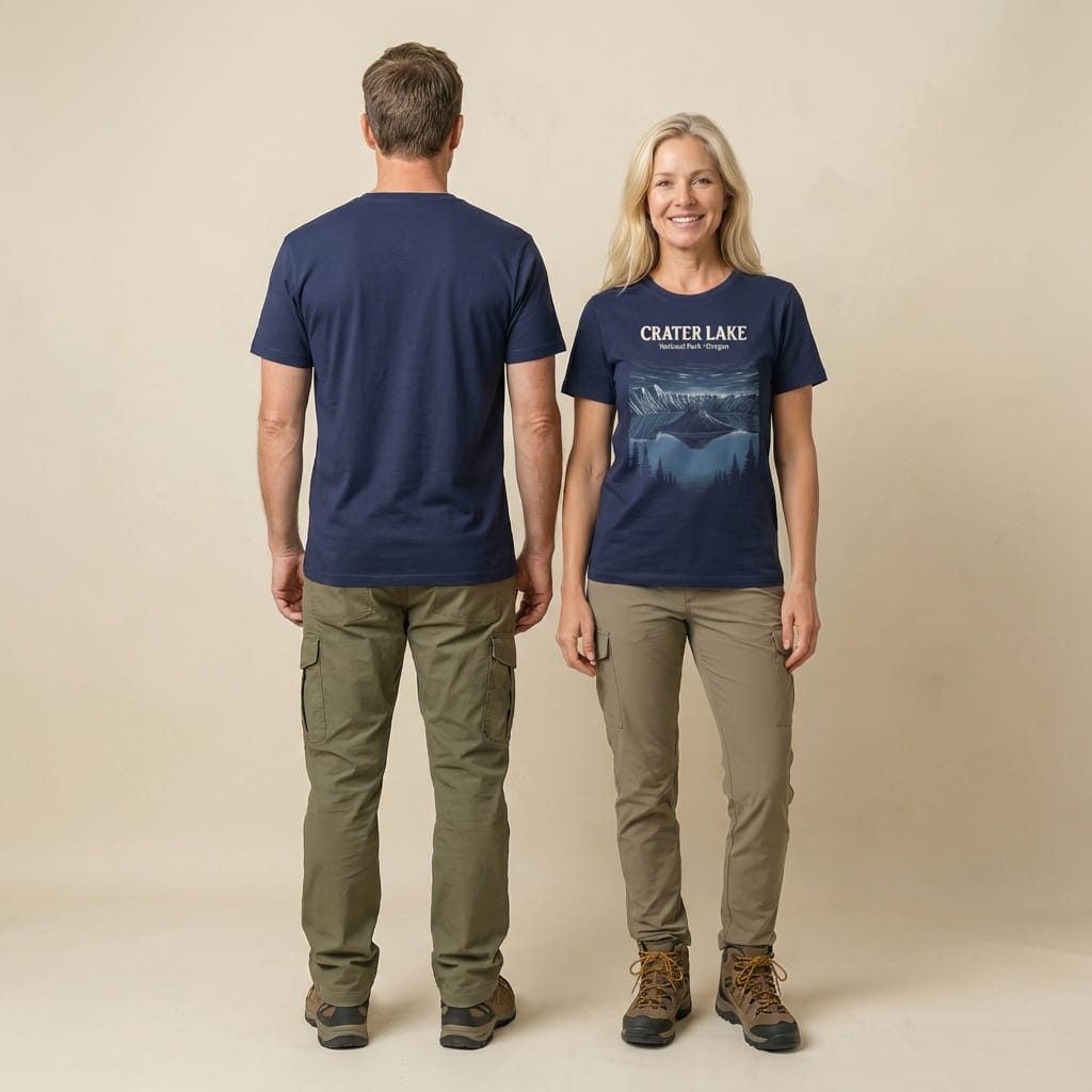 Hike Tee T-Shirt Crater Lake Oregon Vintage Shirt