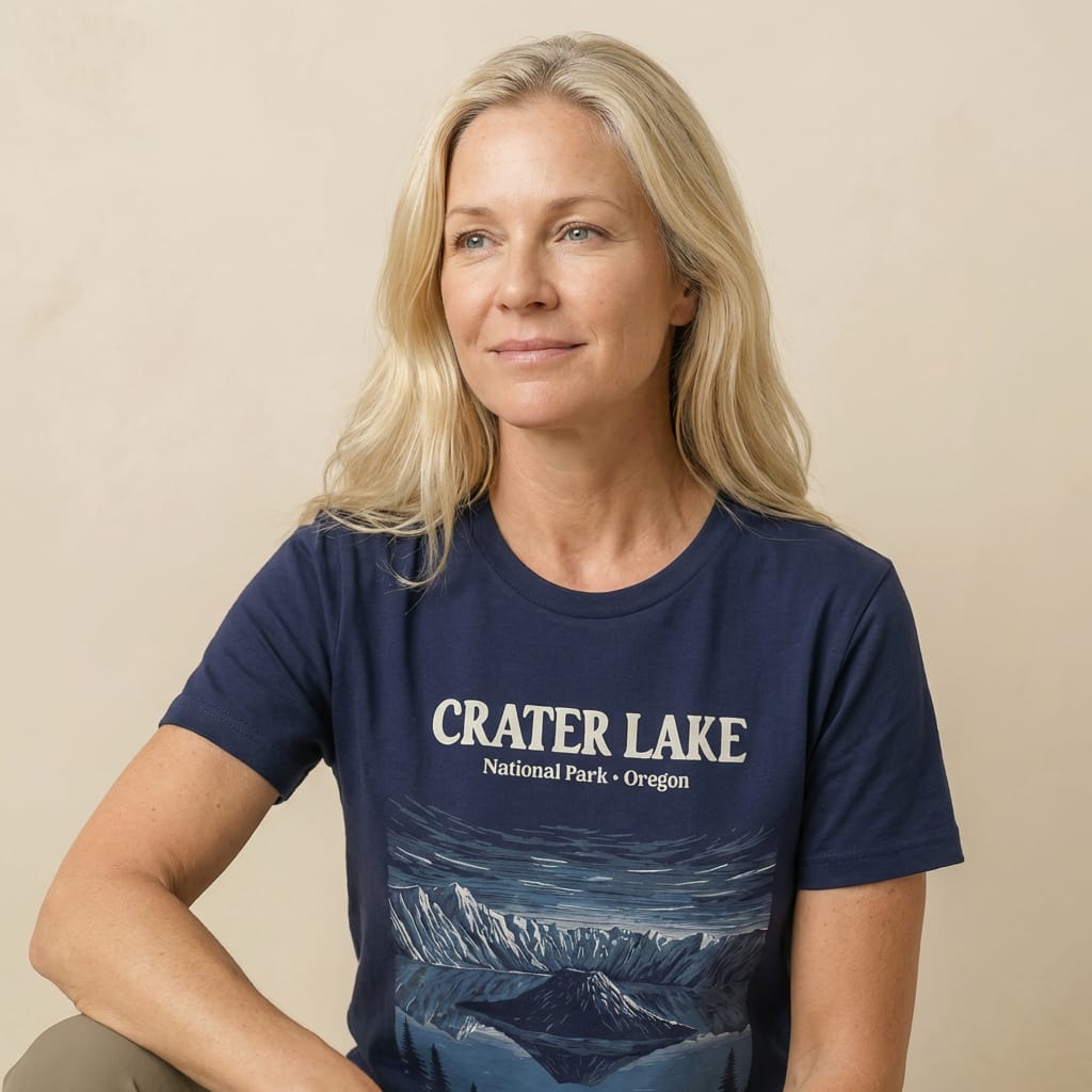 Hike Tee T-Shirt Crater Lake Oregon Vintage Shirt