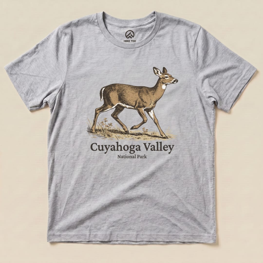 Hike Tee T-Shirt Athletic Heather / S Cuyahoga Valley National Park Deer Shirt