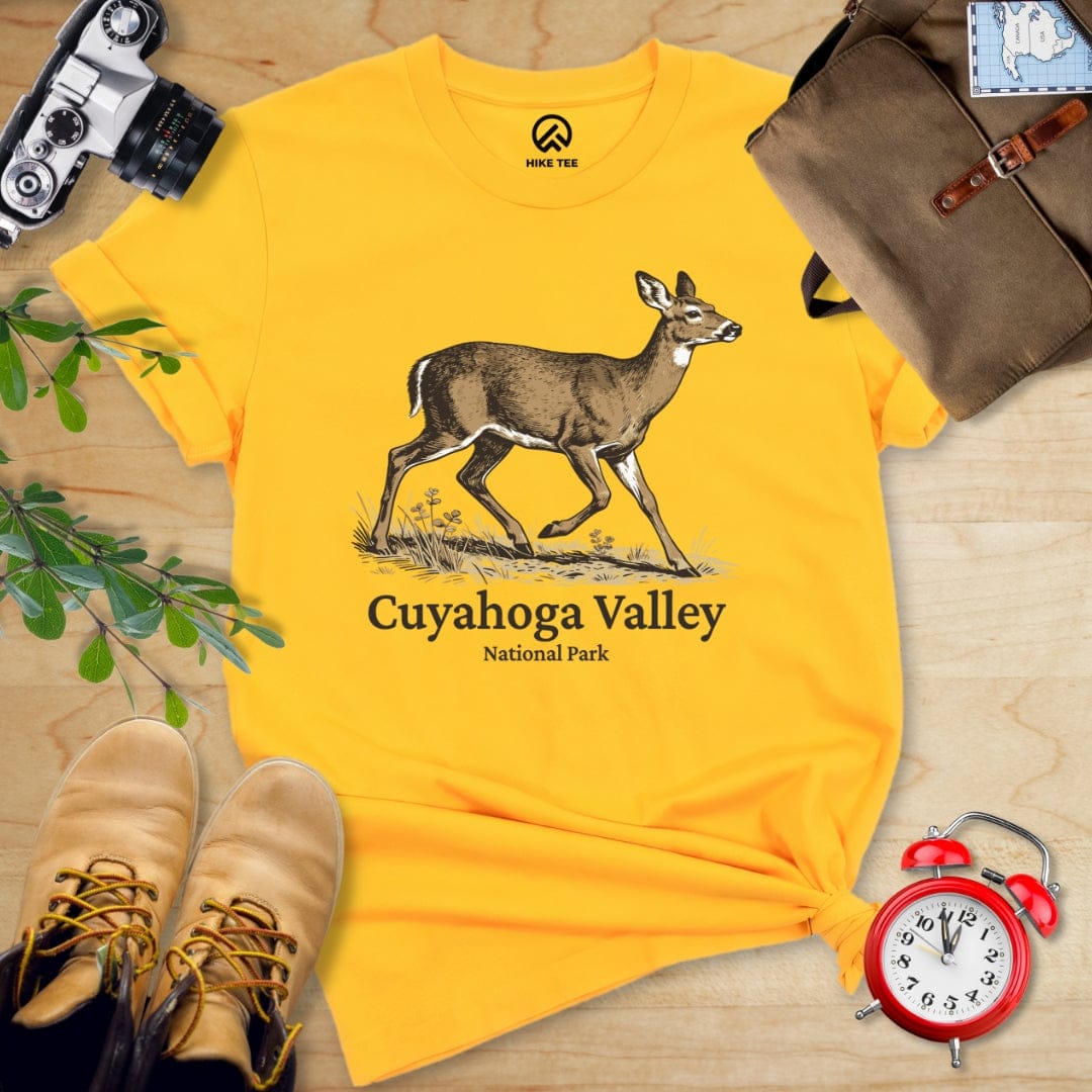 Hike Tee T-Shirt Gold / S Cuyahoga Valley National Park Deer Shirt