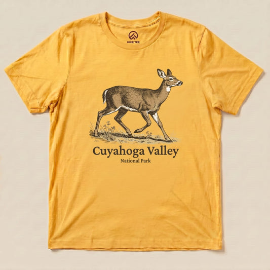Hike Tee T-Shirt Gold / S Cuyahoga Valley National Park Deer Shirt
