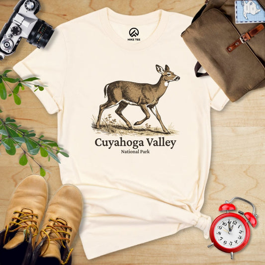 Hike Tee T-Shirt Natural / S Cuyahoga Valley National Park Deer Shirt