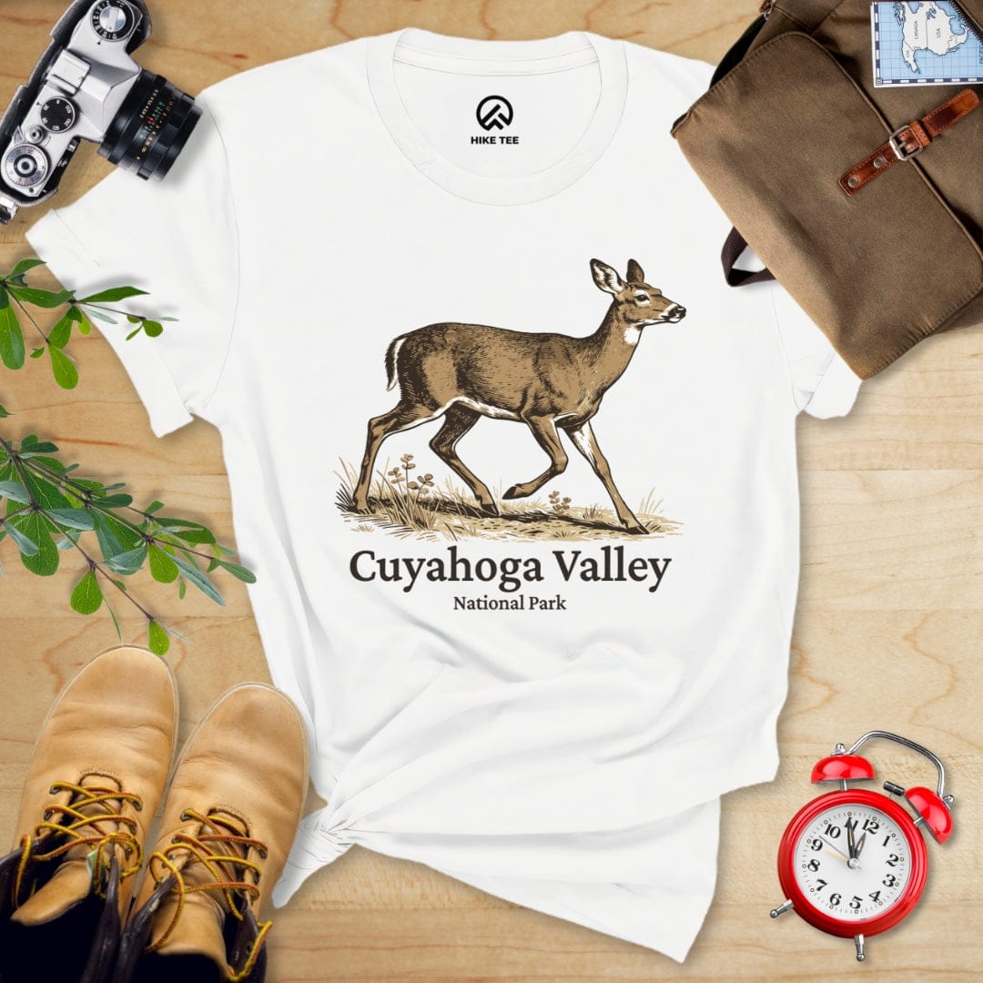 Hike Tee T-Shirt White / S Cuyahoga Valley National Park Deer Shirt