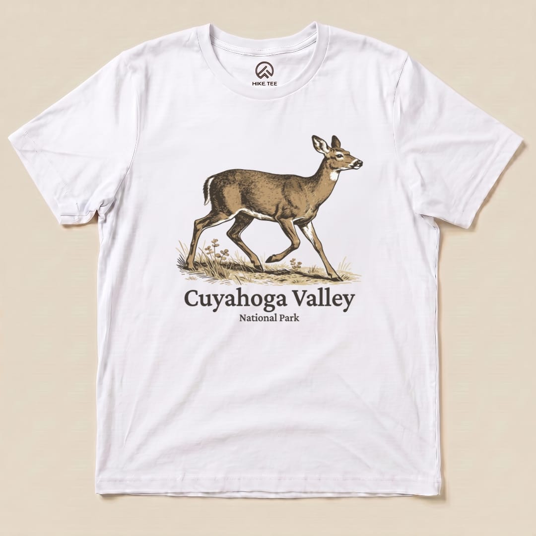 Hike Tee T-Shirt White / S Cuyahoga Valley National Park Deer Shirt