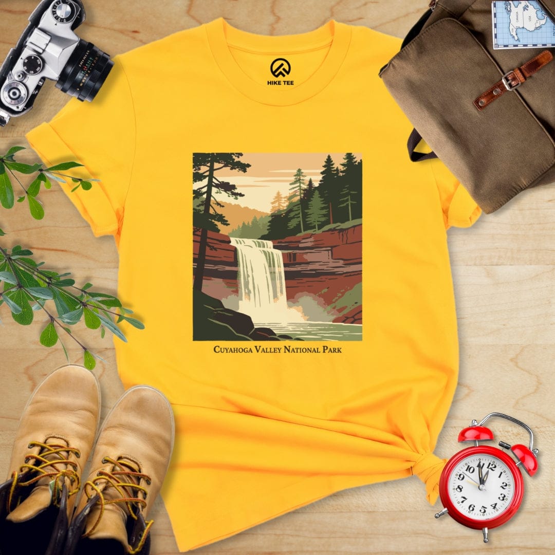 Hike Tee T-Shirt Gold / S Cuyahoga Valley National Park Waterfall Shirt