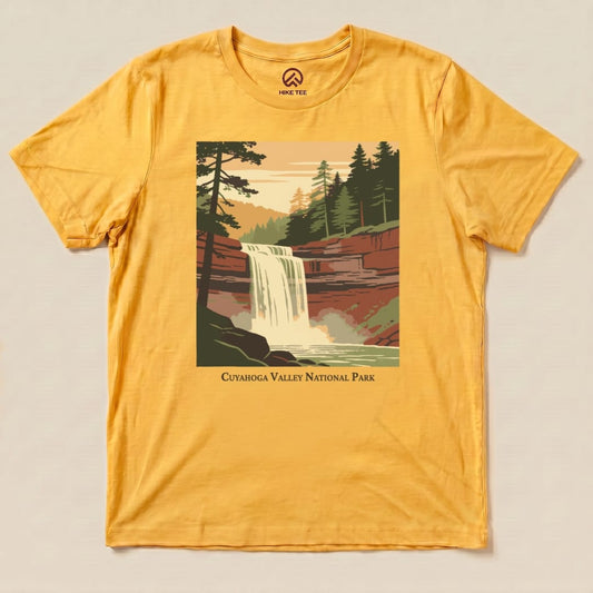 Hike Tee T-Shirt Gold / S Cuyahoga Valley National Park Waterfall Shirt