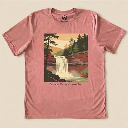 Hike Tee T-Shirt Heather Mauve / S Cuyahoga Valley National Park Waterfall Shirt