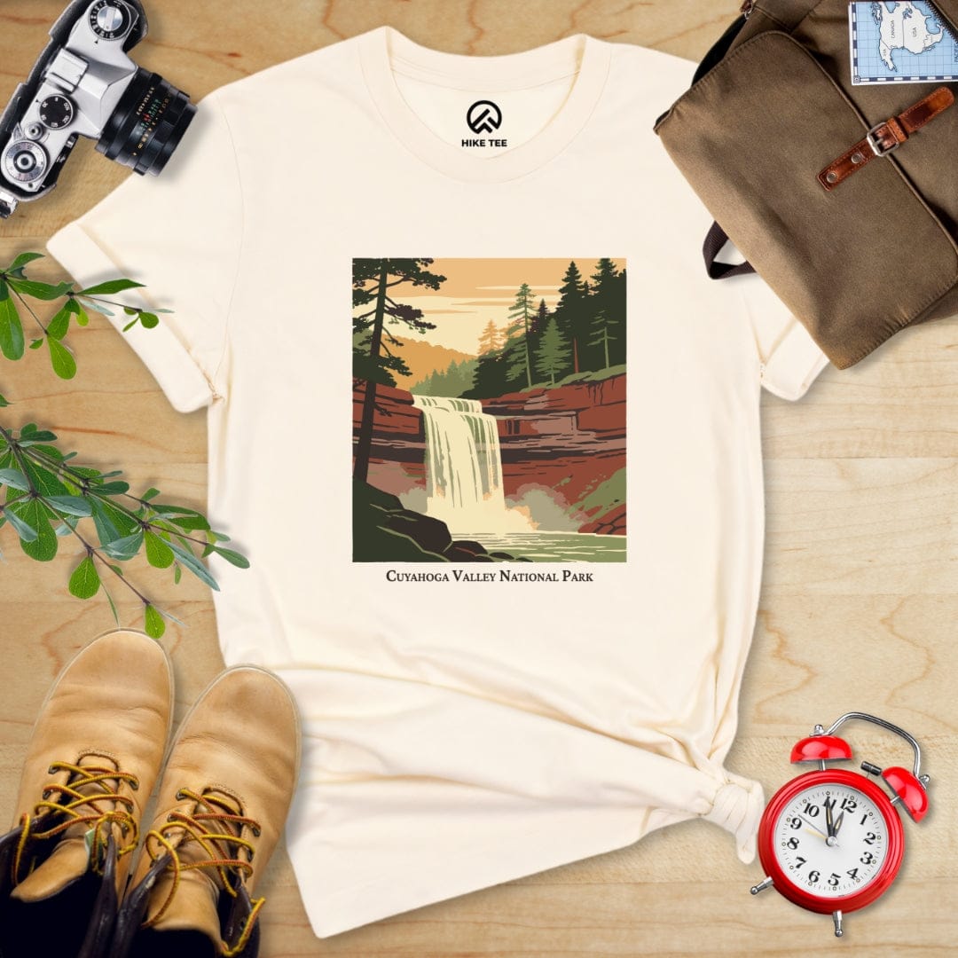 Hike Tee T-Shirt Natural / S Cuyahoga Valley National Park Waterfall Shirt