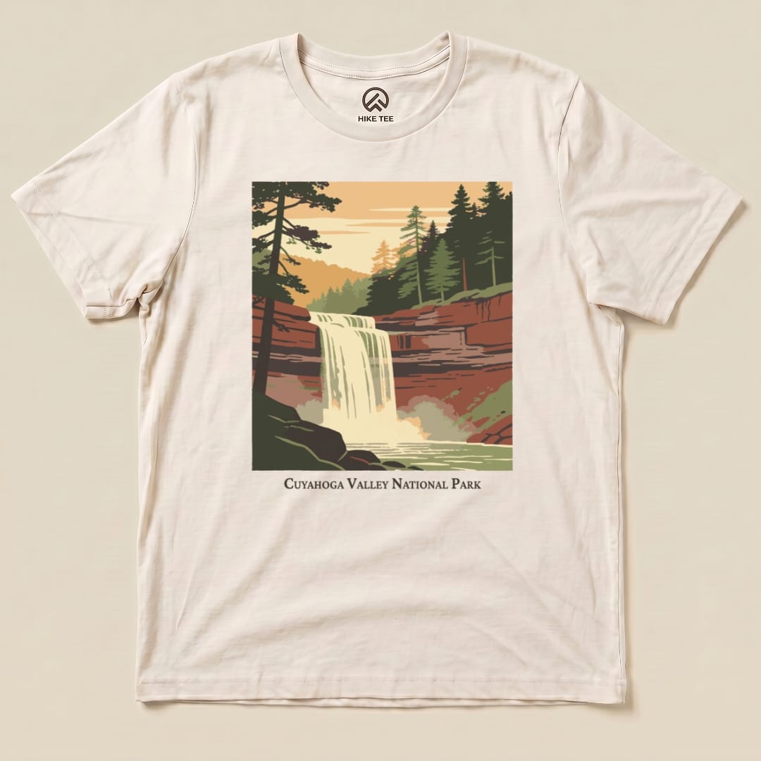 Hike Tee T-Shirt Natural / S Cuyahoga Valley National Park Waterfall Shirt
