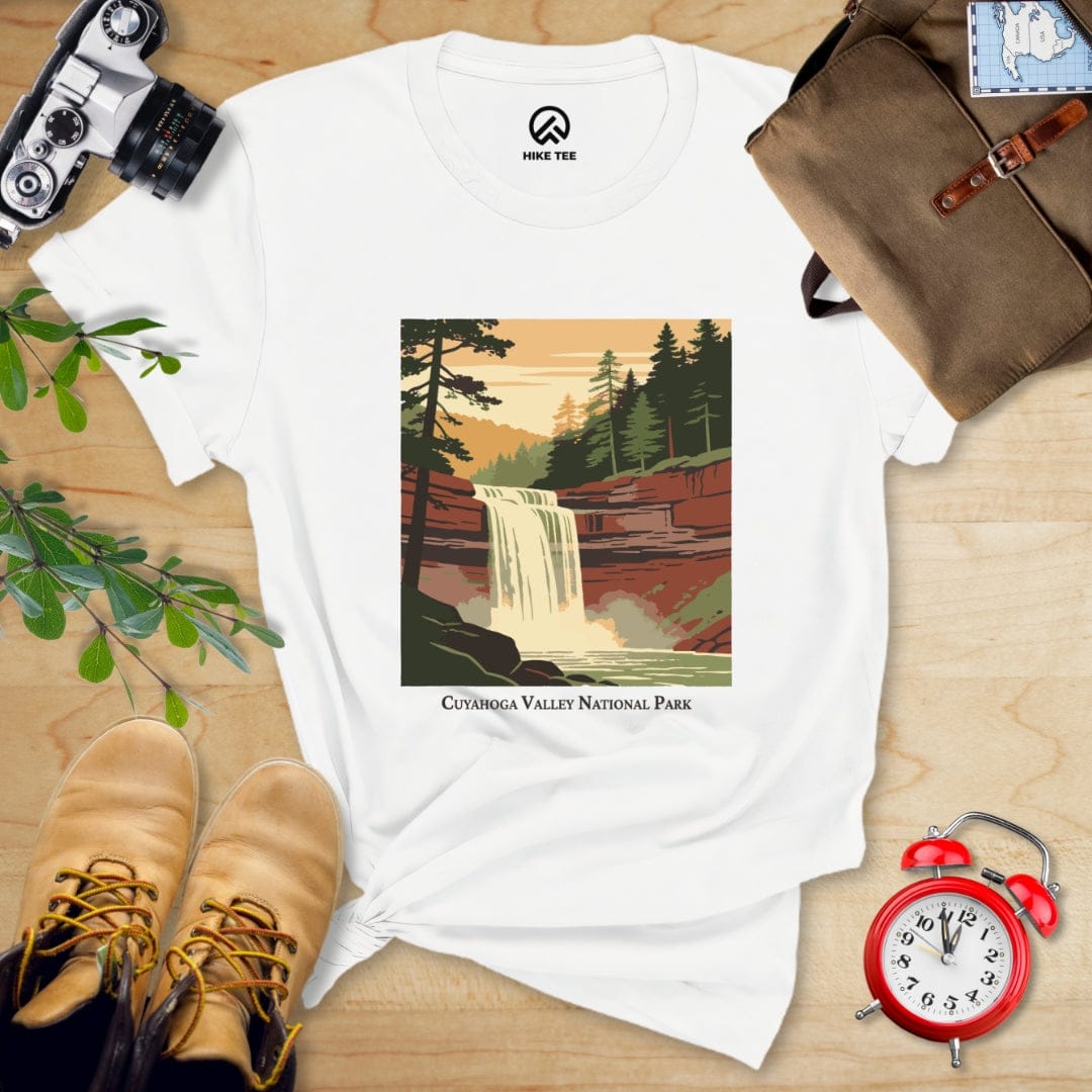 Hike Tee T-Shirt White / S Cuyahoga Valley National Park Waterfall Shirt