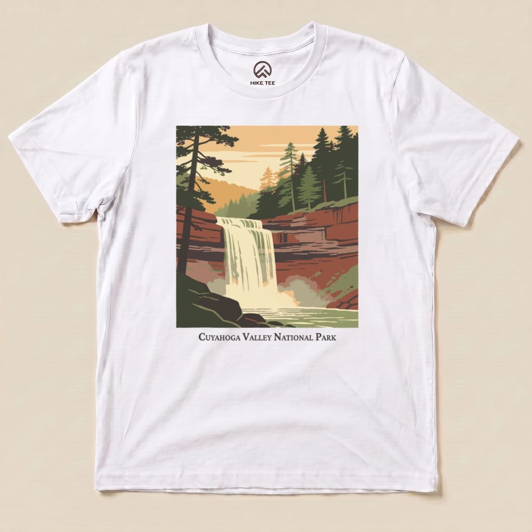 Hike Tee T-Shirt White / S Cuyahoga Valley National Park Waterfall Shirt