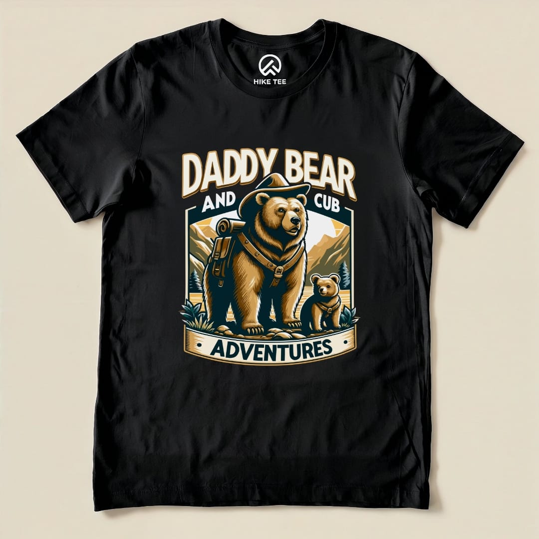 Daddy Bear And Cub Shirt Hike Tee T-Shirt Black / S