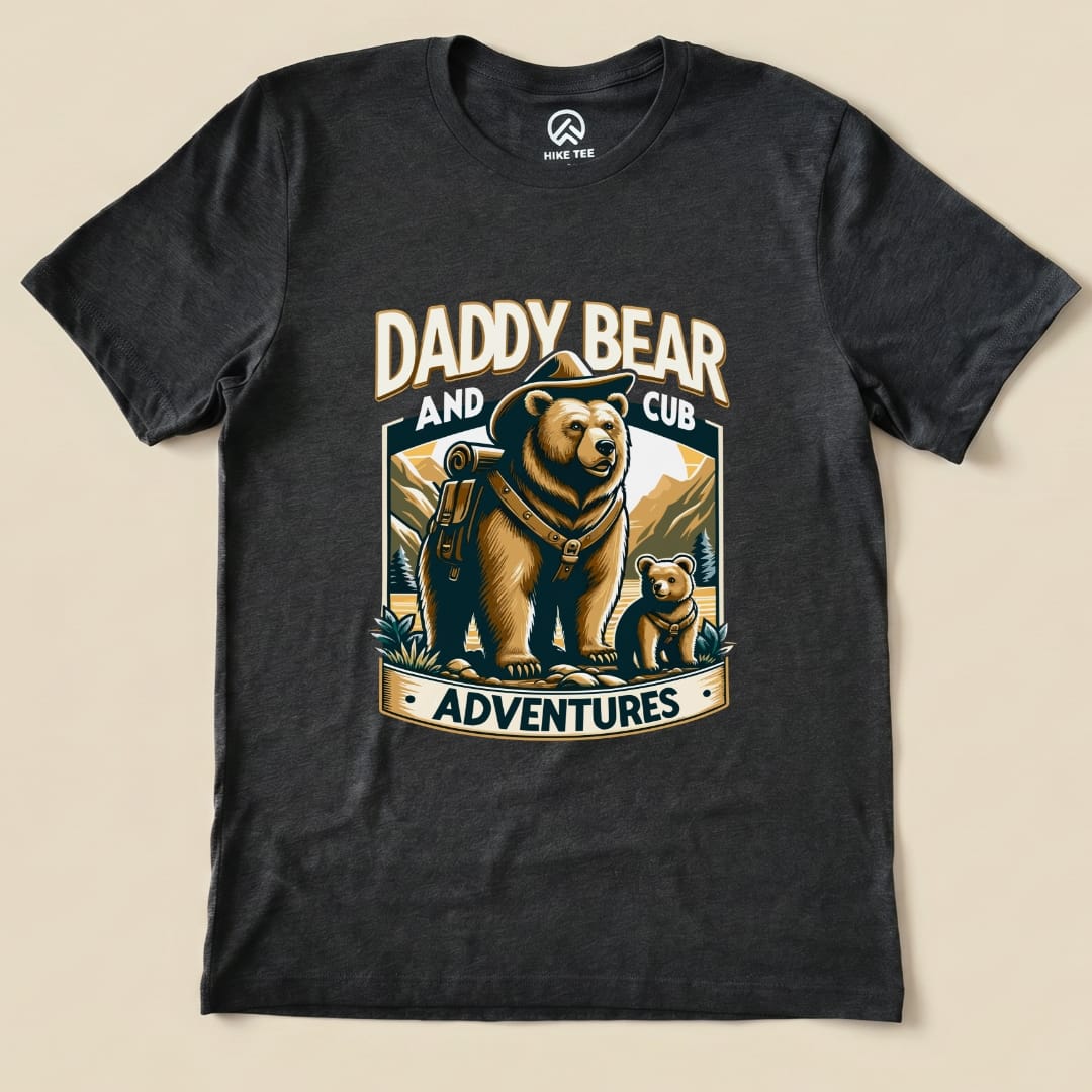 Daddy Bear And Cub Shirt Hike Tee T-Shirt Dark Grey Heather / S