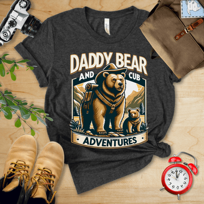 Printify T-Shirt Dark Grey Heather / S Daddy Bear And Cub Shirt