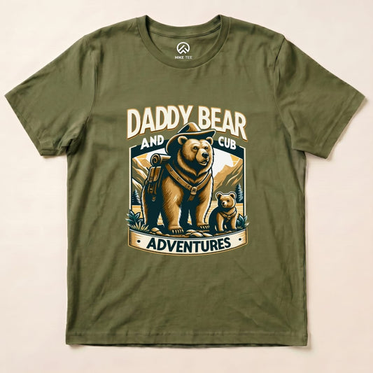 Daddy Bear And Cub Shirt Hike Tee T-Shirt Military Green / S